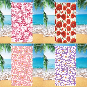 Toalla <span class=keywords><strong>de</strong></span> <span class=keywords><strong>playa</strong></span> <span class=keywords><strong>de</strong></span> microfibra grande con estampado floral y protección solar <span class=keywords><strong>para</strong></span> vacaciones en la <span class=keywords><strong>playa</strong></span>, uso transfronterizo, no atrae la atención. - Product Image 2
