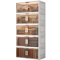 Boîte de rangement pliable portable en PP pour la maison, organisation des aliments/jouets, gain de place, empilable, avec roulettes, capacité 35L+