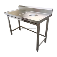 Plan de travail double couche en acier inoxydable pour cuisine commerciale et restaurant d'hôtel avec pare-éclaboussures, capacité 200 kg, surface polie