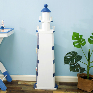 Armoire de présentation en bois massif de style méditerranéen, 29x100x20cm, étagère de rangement pour la décoration de la maison - Product Image 1