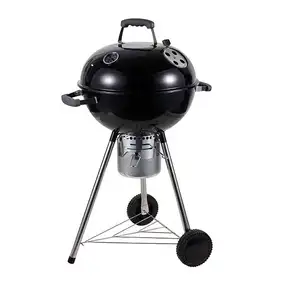 Outdoor Round BBQ with Wheel 18 Inch Deep Bottom Apple Stove Charcoal Barbecue Kettle Premium Grill