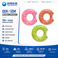 Chuanghai OEM/ODM Aufblasbarer Donut-Schwimmring mit Rettungsring für Erwachsene und Kinder aus PVC-Material für den Einsatz im Außenpool