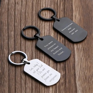 Custom Letter <b>Name</b> Geometric Key <b>Chain</b> Jewelry Fine Stainless Steel Engraved Metal Blank Logo Keychain for Men Women - Product Image 6