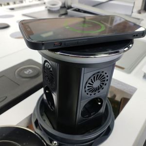 EU Ổ cắm điện không thấm nước Wifi ứng dụng điều khiển thông minh cơ giới Led Loa nhà bếp Tabletop Pop Up ổ cắm với sạc không dây - Product Image 4