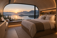 Cabane Apple mobile et relocalisable, maison préfabriquée Airbnb, structure flexible pour changer les lieux de projets, personnalisation disponible
