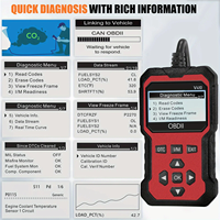Escáner OBD2 Profesional V410, Comprobador de Batería, Lector de Códigos Avanzado 5-12V, Analizador de Motor de 3 Años, Rojo, Universal, Multi-Idioma