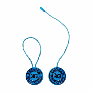 Label Segel Plastik Logo Merek Kustom untuk Jam Tangan/Perhiasan, Label Gantungan Pakaian dengan Tali Nilon - Product Image 1