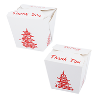 Boîtes à emporter chinoises jetables personnalisées avec poignée en fil métallique, taille 16 oz/pinte