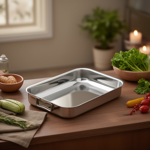 Teglia da Forno in Acciaio Inox con Manico Pieghevole 13x9 Pollici per Uso in Forno - Product Image 3