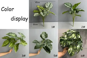 10 Hojas de Lirio de la Paz Tropicales de Tacto Real, Planta Artificial Verde para Decoración de Eventos - Product Image 6