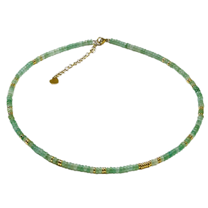 Collier vintage en pierre naturelle pour femmes, chaîne de clavicule en perles d'abacus - Product Image 1