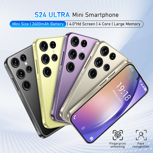 Factory Price S24 Ultra Mini 5G Phone 2026 Android Smartphone 4.0" Screen 2600mAh Dual SIM 4-Core