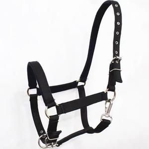 Black Nylon Adjustable Horse Halter Heavy Duty Horse Headcollar with Stainless Steel Metal Buckles <b>Snap</b> Clip Durable Horse Tack - Product Image 5