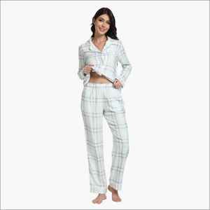 Pijamas para Mujer, Ropa de Dormir OEM/ODM, Bambú Modal, Rayas, Suaves, Transpirables, Absorbentes de Humedad, 100% Algodón Premium - Product Image 2
