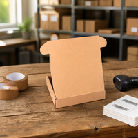 Boîte en carton ondulé kraft découpée à l'emporte-pièce, boîte à rabat, emballage plat recyclable pour expédition, boîte d'expédition pour boutique en ligne, emballage cadeau et artisanat