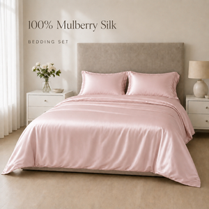 Offerta Speciale: Set Lenzuola in Seta Satinata 19-22 Momme, Copripiumino Senza Cuciture, Set Biancheria da Letto per Letto Singolo, <span class=keywords><strong>Matrimoniale</strong></span>, Queen e King - Product Image 1