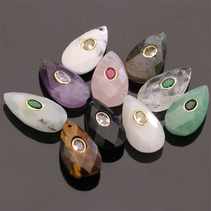 <span class=keywords><strong>Ciondolo</strong></span> in Pietra <span class=keywords><strong>Naturale</strong></span> a Goccia in Quarzo Rosa, <span class=keywords><strong>Ametista</strong></span>, Agata, Lapislazzuli e Cristallo per Creazione di Gioielli Fai da Te, Collane e Orecchini - Product Image 3