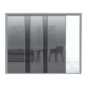 Высокое качество MF тройной рельс из алюминиевого сплава стеклянные раздвижные двери межкомнатные перегородки