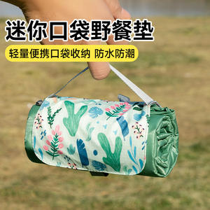 Tapis de camping Yisidan en nylon 210T imperméable, portable, rectangulaire, avec coussin en mousse, pour pique-nique, plage, pelouse, plusieurs personnes - Product Image 5