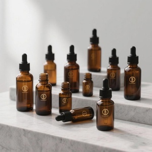 5ml 10ml 15ml 30ml <b>50ml</b> 100ml Matte Essential Oil <b>Bottle</b> Frosted Glass Serum <b>Bottle</b> 1oz with Dropper Cap - Product Image 1