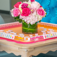 Jeu de Mahjong américain My Fair Mahjong, tuiles en mélamine à motifs floraux roses, tuiles colorées à motifs d'animaux sauvages naturels pour le divertissement
