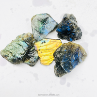 Piedras Naturales en Bruto al por Mayor, Cristal de Labradorita sin Pulir, Piedra de Labradorita Semipulida para Decoración