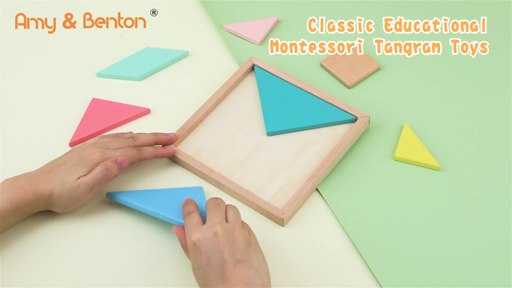 Large Wooden Tangram Puzzle for Kids | Montessori Learning Blocks ...