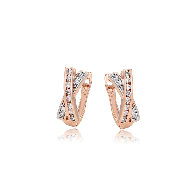 A00823765 Xuping X Shape Creative Fashion Accessories Artificial Zircon Copper Alloy Wholesale Jewelry Huggie Earring