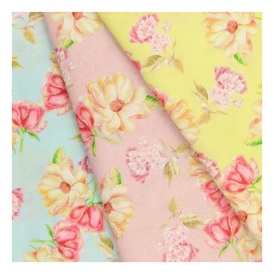 Лидер продаж, модная яркая разноцветная ткань для платья, рубашки, Женская ткань из органического хлопка с цветочным принтом