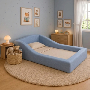 2026 New Design Best Wood-free Montessori Toddler Beds <b>Sofa</b> with Customized Mattress All Foam Kids Floor <b>Play</b> Bed for Bedroom - Product Image 6