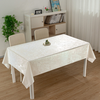 Nappe de table rectangulaire en plastique blanc nacré irisé RNPT, résistante à la chaleur, pour fêtes