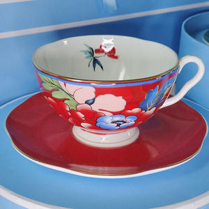 Taza de Café de Porcelana Fina de Lujo, Taza de Té de la Tarde Yanhong Peony, Caja de Regalo - Product Image 5