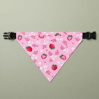 Bandanas pour chien en toile à imprimé floral rose mignon, taille personnalisée, ensemble d'accessoires pour animaux de compagnie à la mode, foulard réversible réglable pour chien