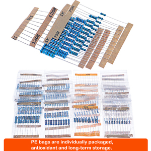 Lorida Encaixotado 1100 Peças 110 Tipos 0.5W Em-linha Resistores 1R-1M 1/2W Metal Film Resistor Kit - Product Image 4