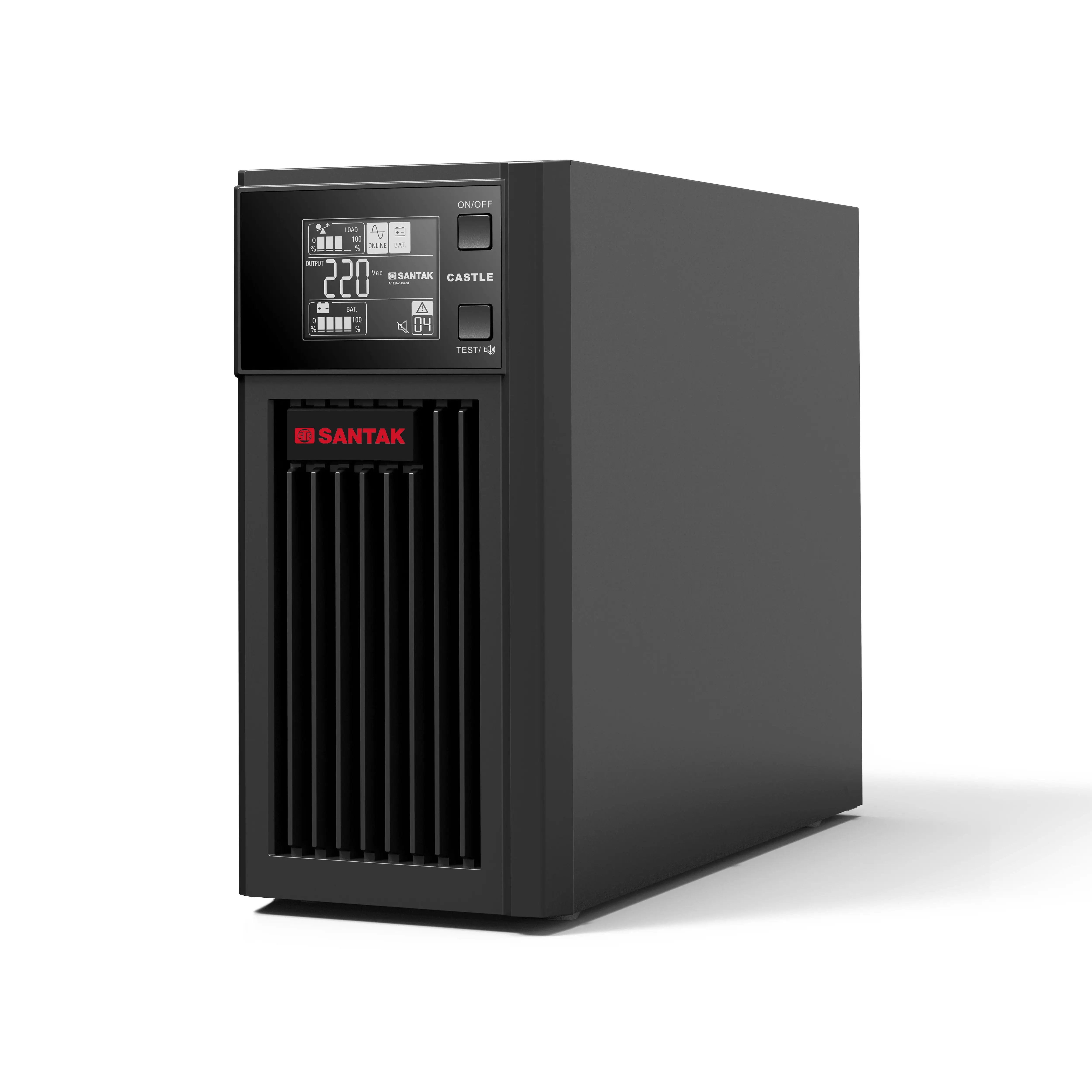 Santak 1000VA 1kVA ทรงปราสาทออนไลน์1000 VA 900W การแปลงคู่เวลาสำรองข้อมูลยาวนานแบบไม่มีแบตเตอรี่ในตัว