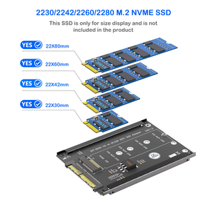 محول <span class=keywords><strong>M</strong></span>.2 NVMe SSD إلى U.2 SFF-8639 مع حامل معدني PCB مقاس 2.5 بوصة لـ SSD <span class=keywords><strong>M</strong></span>.2 Key <span class=keywords><strong>M</strong></span> بحجم 2230-2280 متوفر للخوادم وأجهزة سطح المكتب - Product Image 3