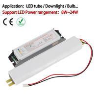 Controlador LED de Emergencia AC-DC de 12-20W con Certificación CE DF168H, Batería de Respaldo de 2 Horas y Autoprueba para Tubo T8