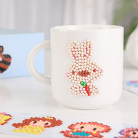 Kits d'autocollants de peinture diamantée pour enfants, rouge à lèvres, rouge à lèvres, autocollants diamant d'amour, point de croix, puzzle, jouets de bricolage