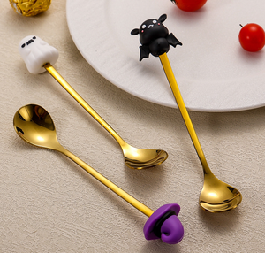 Juego de Cubiertos de Acero Inoxidable con Diseño de Calabaza y Fantasma para Halloween, Cuchara y Tenedor de Dibujos Animados, Vajilla para Fiestas, Venta al por Mayor - Product Image 5