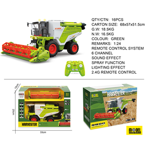 Moissonneuse-batteuse télécommandée 1:24, tracteur agricole RC 6 canaux 2,4 GHz avec lumière, son et pulvérisation, <span class=keywords><strong>jouet</strong></span> pour enfants, cadeau - Product Image 3