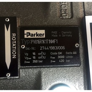 Pompe à piston Parker Pv016r1k1t1nmf1 Système hydraulique à pression constante - Product Image 2