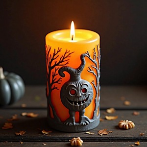 Customizable 3D Silicone <b>Molds</b> For Halloween DIY <b>Candle</b> Making Kits Transparent Rectangle Shape - Product Image 3
