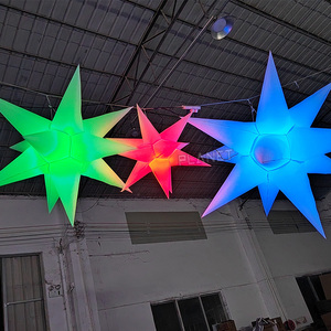 Заводская цена, красивые светящиеся светодиодные звезды, декоративные молнии, многоцветные подвесные надувные звезды, светодиод - Product Image 4