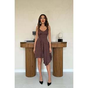 Wholesale Asymmetrical Brown Jacquard <b>Prom</b> <b>Dress</b> - Product Image 5