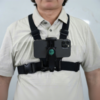 Correa de Pecho Ajustable para Teléfono Móvil, Soporte para Celular con Clip para POV/VLOG, Compatible con Samsung, iPhone y Cámaras de Acción