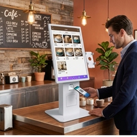 Kiosque de commande en libre-service pour ordinateur de bureau de 21,5, 23,6 et 27 pouces avec écran tactile et paiement