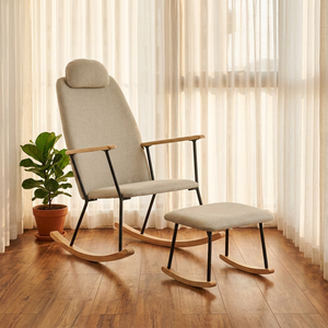 Cozy Modern Fabric Rocking <b>Chair</b> with Eco-friendly Design and Optional Footrest for Home Bedroom Living Room Furniture - Product Image 1