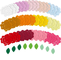Mini kit de création de fleurs en feutre, roses en feutre de laine pour pinces à cheveux, décorations florales, taille et couleur personnalisées, Fête des Mères, Thanksgiving