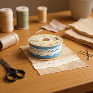 Strisce di pizzo ILAN 2,2 cm x 15 m colore crema per artigianato e cucito - Product Image 1