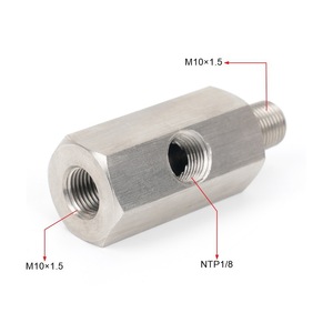อะแดปเตอร์เซ็นเซอร์แรงดันน้ำมันสแตนเลส M10x1.5 NTP1/8สำหรับการดัดแปลงยานยนต์ - Product Image 1